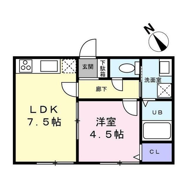 ハイムグリーン(1LDK/1階)の間取り写真