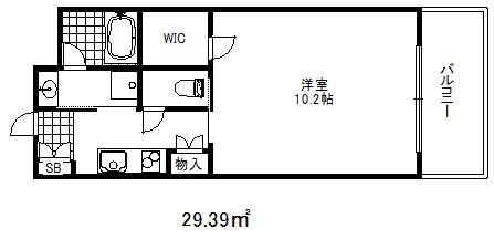 ウェルスクエア芦屋(1K/4階)の間取り写真