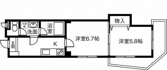 FJ日進通(2K/1階)の間取り写真