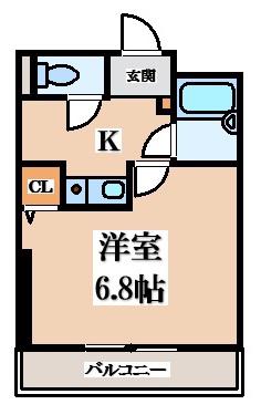 ドリームネオポリス北鴻池(1K/3階)の間取り写真