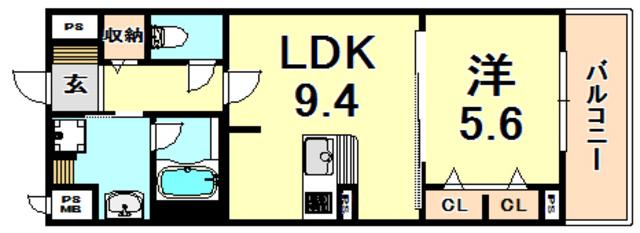 クラヴィーアさくら夙川(1LDK/3階)の間取り写真