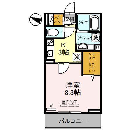 AZURE(1K/3階)の間取り写真
