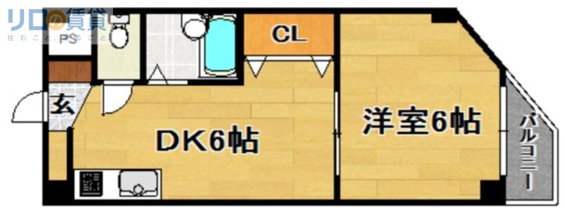 プレアール井高野II(1DK/3階)の間取り写真