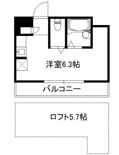 ラフォーネ目黒(ワンルーム/2階)の間取り写真