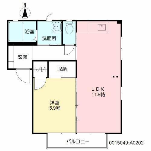 サンロード A棟(1LDK/2階)の間取り写真