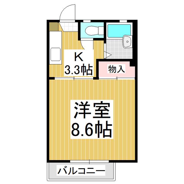 レーベン美里 A棟(1K/2階)の間取り写真