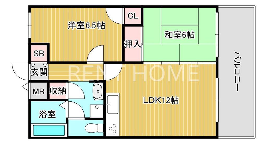 メゾン・ラヴィ(2LDK/2階)の間取り写真