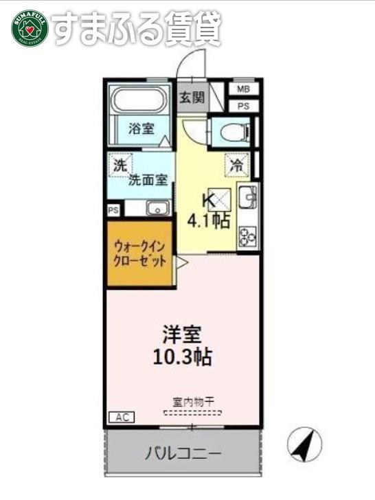 THE FIRST(1K/1階)の間取り写真