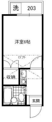 DUO目黒本町(1K/2階)の間取り写真