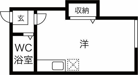 ラセーヌ八軒(ワンルーム/2階)の間取り写真