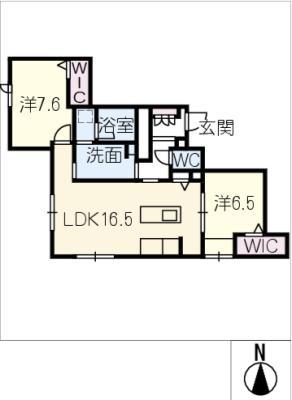 エクラージュ吹上(2LDK/1階)の間取り写真