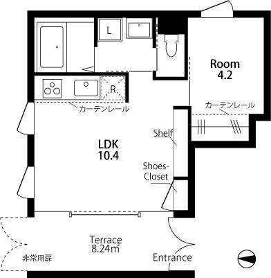 ARK 久が原(1LDK/1階)の間取り写真
