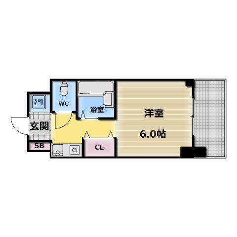 ブルグリンコート布施駅前(1K/7階)の間取り写真