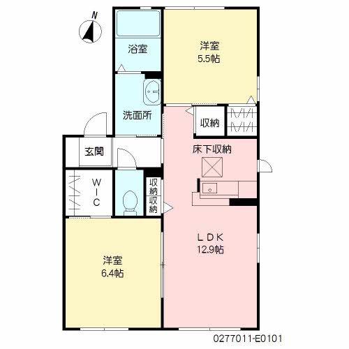 MAST緑ケ丘(2LDK/1階)の間取り写真
