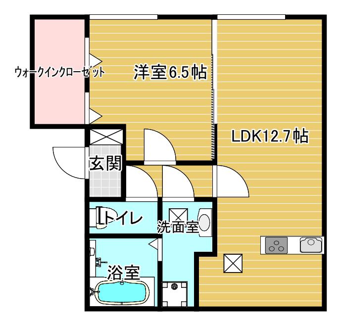 ヴェルドミール蓮台寺(1LDK/1階)の間取り写真