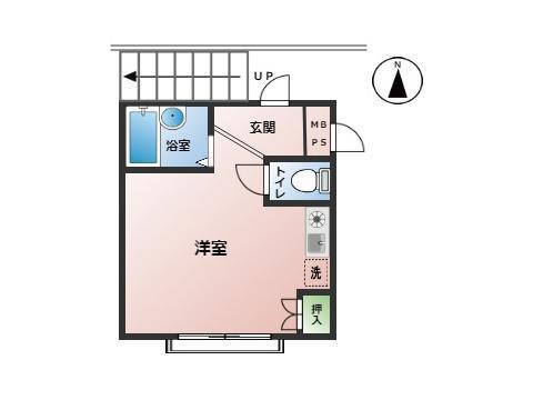 ドエル・イースト(ワンルーム/2階)の間取り写真