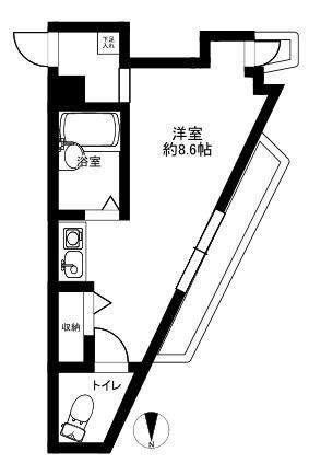 キャタデイマンション上野入谷(ワンルーム/5階)の間取り写真