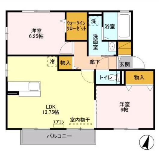メルベーユ(2LDK/2階)の間取り写真