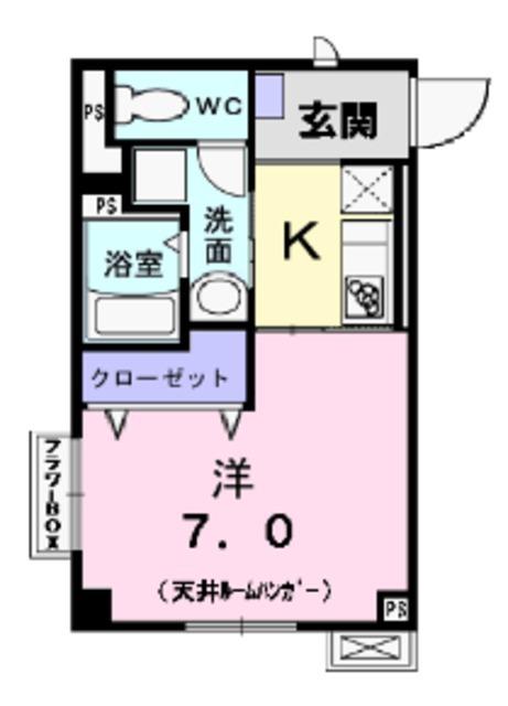 フレスコ(1K/2階)の間取り写真