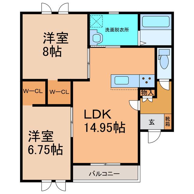 FERRULLIII(2LDK/2階)の間取り写真