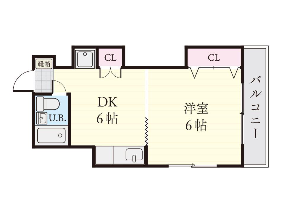 ファッションハイツ城山301号(1DK/3階)の間取り写真