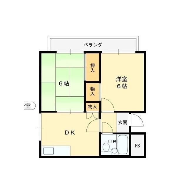 大和田ローズマンション(2DK/2階)の間取り写真