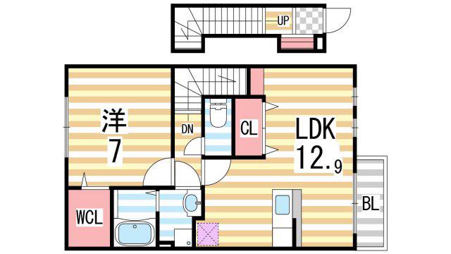 パルテール(1LDK/2階)の間取り写真