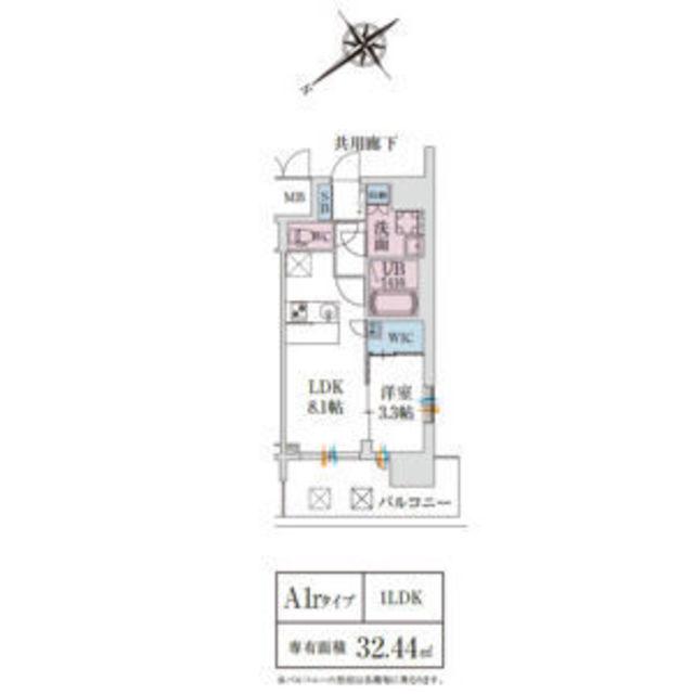 スプランディッド堺東DUE(1LDK/2階)の間取り写真