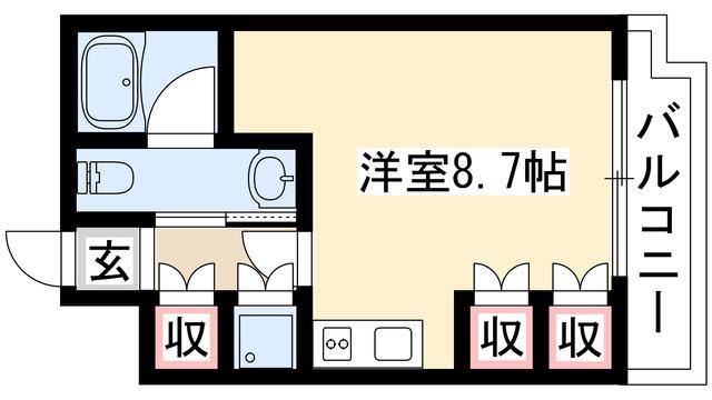 グランルージュ栄II(ワンルーム/6階)の間取り写真