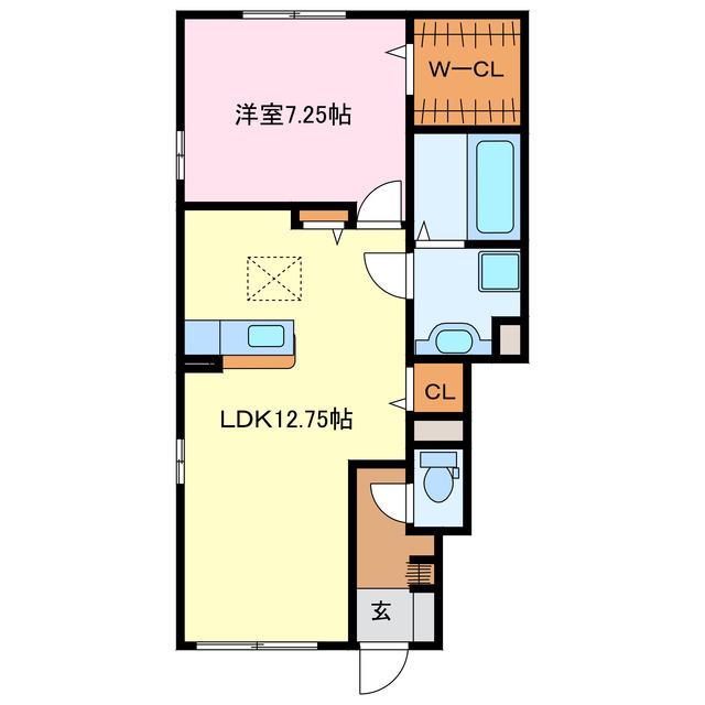 シャルマン(1LDK/1階)の間取り写真