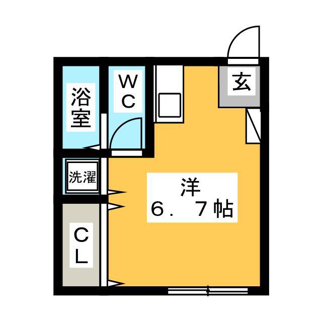 ジュネス湘南(ワンルーム/1階)の間取り写真