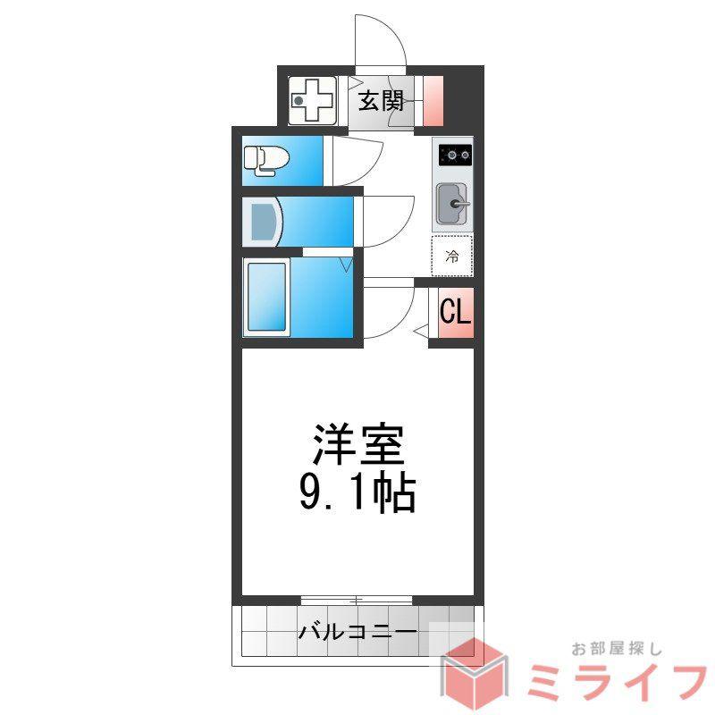 S-RESIDENCE堺BLAZE(1K/5階)の間取り写真