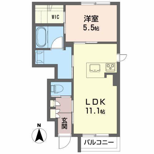 シャーメゾン田園(1LDK/1階)の間取り写真
