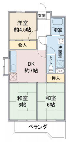 第3田中ビル(3DK/11階)の間取り写真