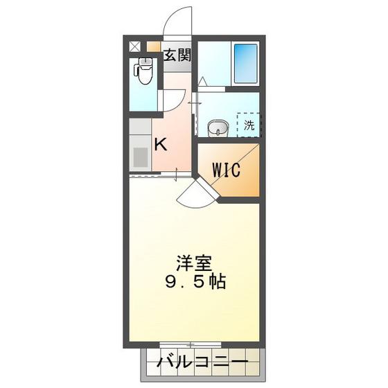 アルベール C棟(1K/1階)の間取り写真
