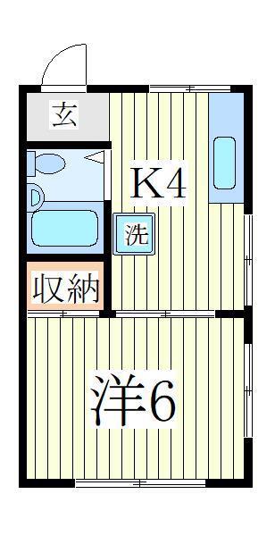 コーポヨシダ(1K/1階)の間取り写真