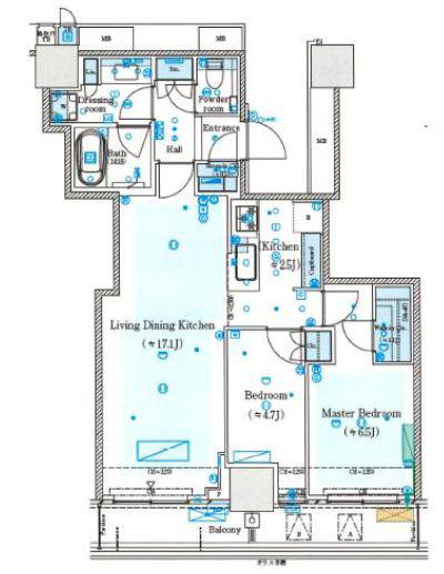 MID TOWER GRAND(2LDK/27階)の間取り写真