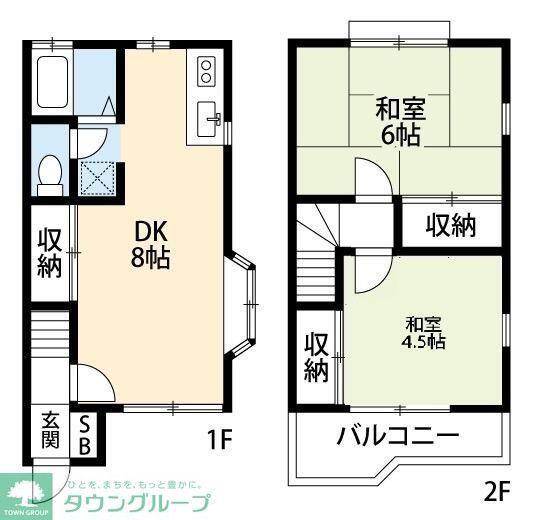 KE6番館(2DK/1階)の間取り写真