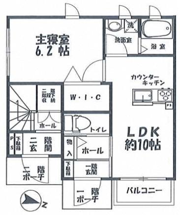 スマートメゾンK(1LDK/1階)の間取り写真