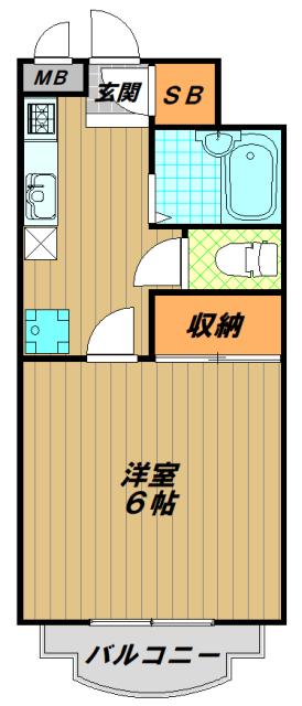 ウィンダム妙法寺壱番館(1K/2階)の間取り写真