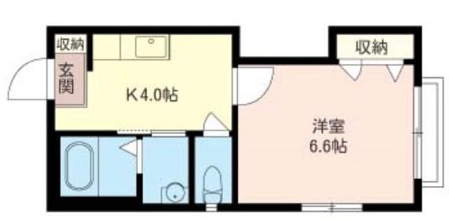 パークハイツ(1K/1階)の間取り写真