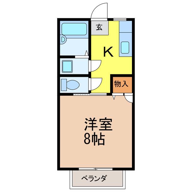 K&Aハイツ(1K/1階)の間取り写真