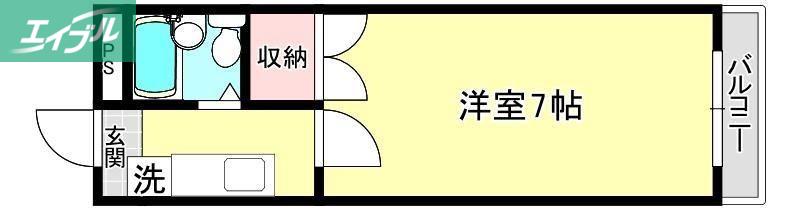 ジェントリィ下中野(1K/1階)の間取り写真