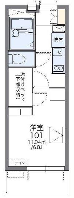 レオパレスカナ(1K/3階)の間取り写真