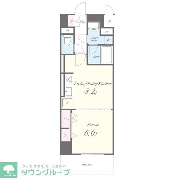 パルファン ドゥ ジョア(1LDK/9階)の間取り写真