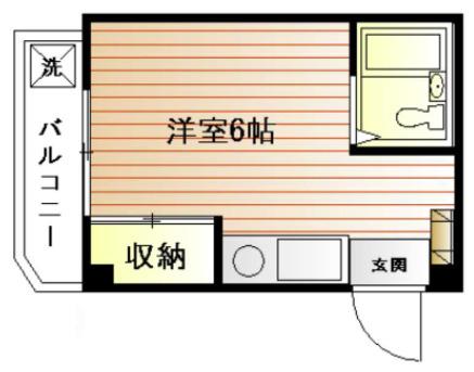 ベルメゾンムツロ(ワンルーム/5階)の間取り写真