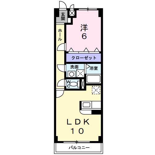 エトワールIWAKURA(1LDK/8階)の間取り写真