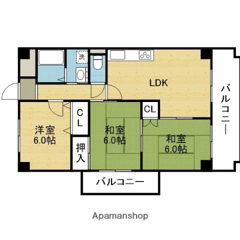 メゾン都(3LDK/3階)の間取り写真