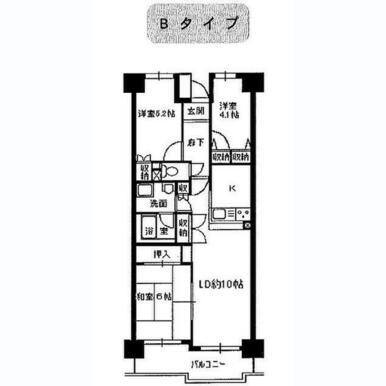 美浦第一グリーンコーポ(3LDK/3階)の間取り写真