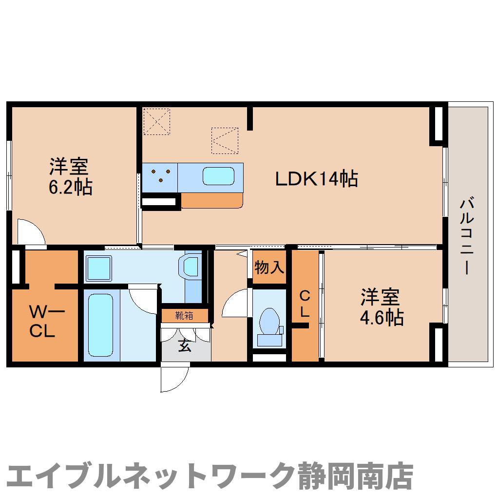 SHINE FORT(2LDK/1階)の間取り写真